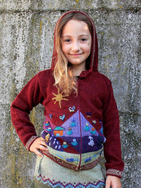 Cardigan-bimba-ricamato