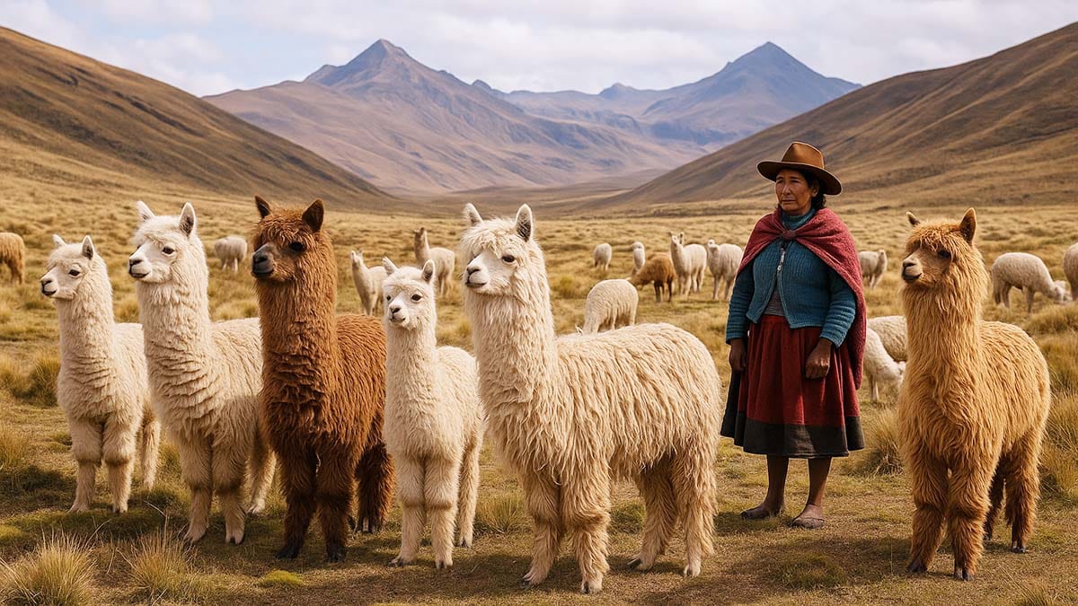 Alpaca allevati in libertà su altopiano Andino Moda etica: l’impatto ambientale degli Alpaca