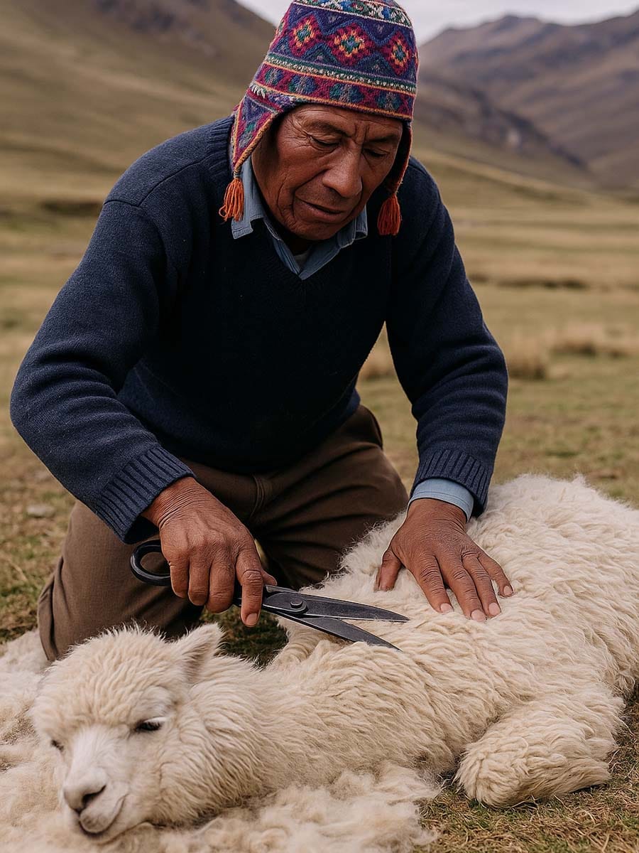 Moda etica: la tosatura mantiene puliti gli alpaca Moda etica e slow fashion