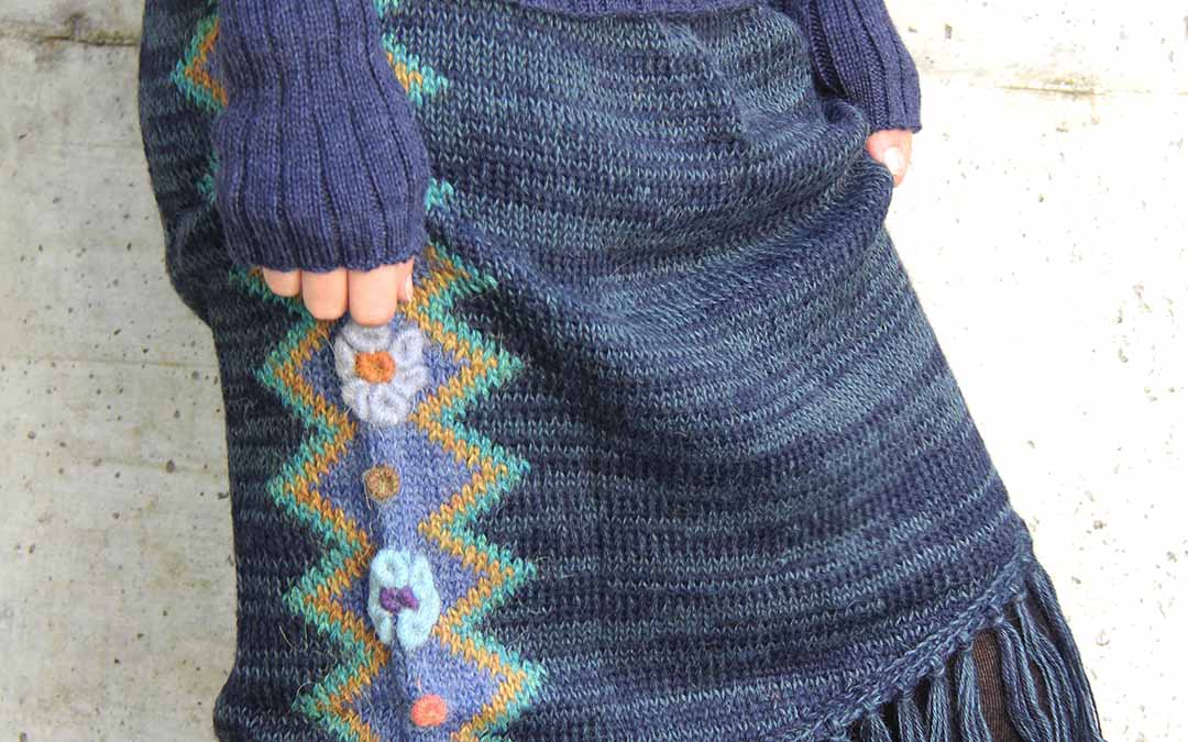 Gonna in lana lavorata a maglia