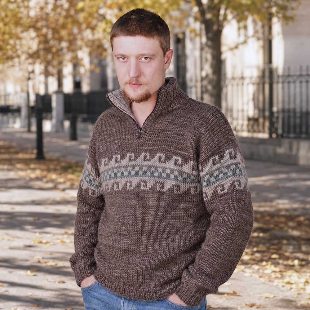 Pullover Hugo in alpaca con filato 3/10 doppio Pullover uomo Hugo in alpaca con filato spessore 3/10 a filo doppio