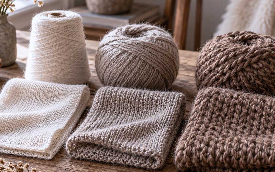 Spessore dei filati di alpaca con maglie di diversa consistenza