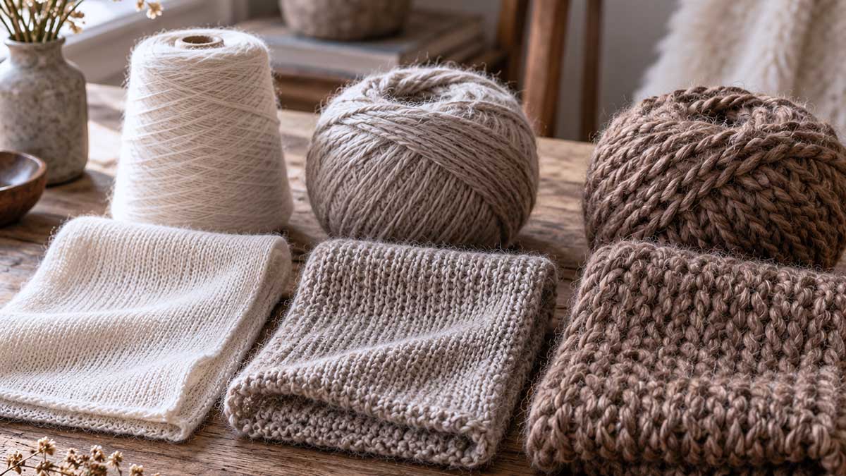 Spessore dei filati di alpaca con maglie di diversa consistenza