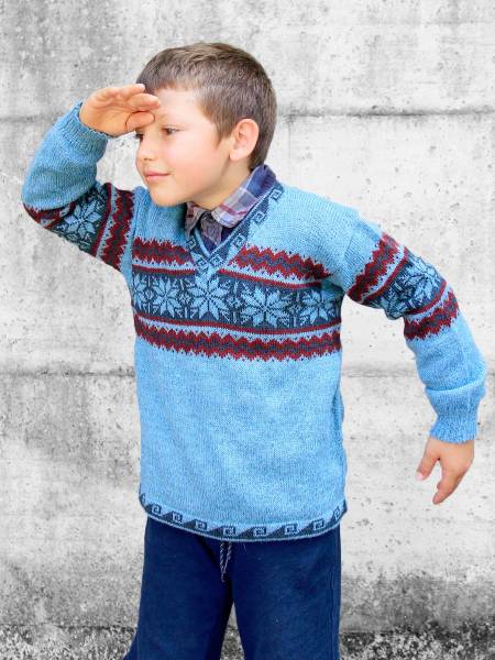 Pullover jacquard bambini di alpaca Michele