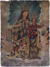 virgen del carmen quadro ad olio