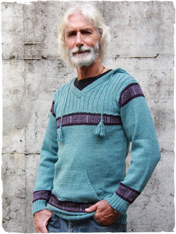 Maglia di alpaca con cappuccio Celtico - UNISEX