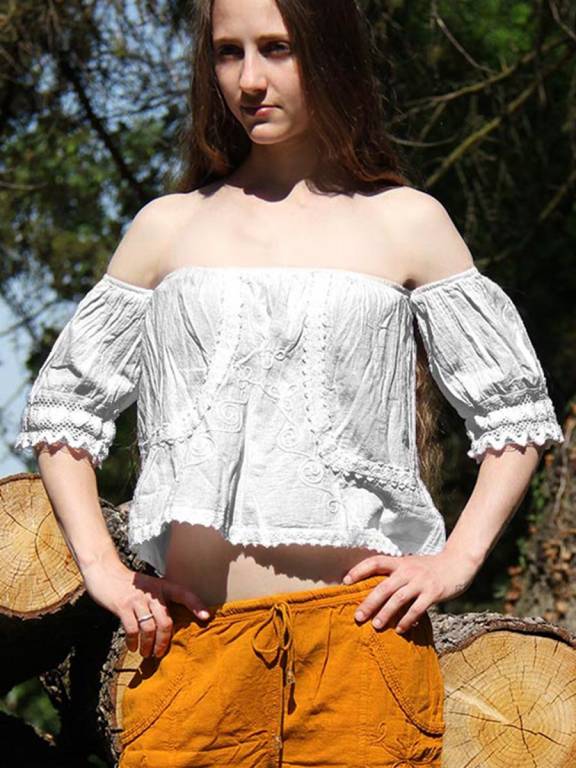 Camicia boho spalle scoperte Gina