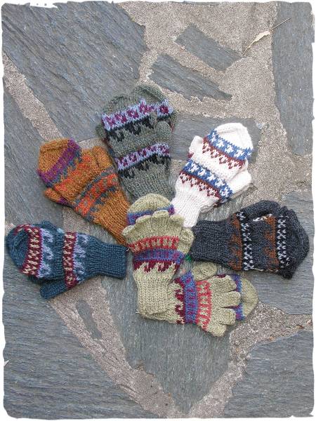 Guanti Muffole Per Bambini Invernali Caldi Con Patta A Bottone - Maglia Lavorata, Colori Rosa E Giallo, Pratici E Morbidi - 2