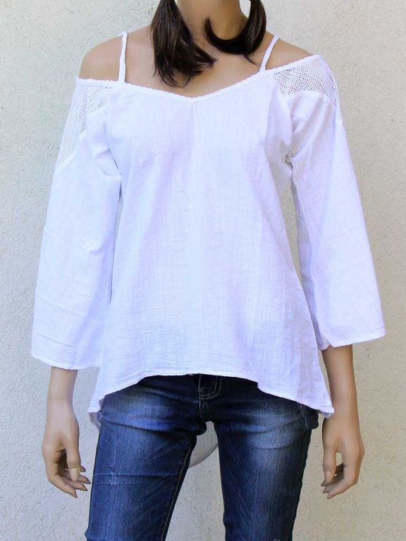 Camicia estiva bianca Dory Camicie donna estive La Mamita