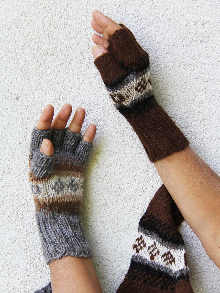fingerlose alpaka handschuhe fr damen desir