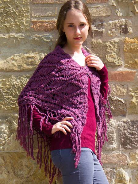 Poncho uncinetto di alpaca Penelope
