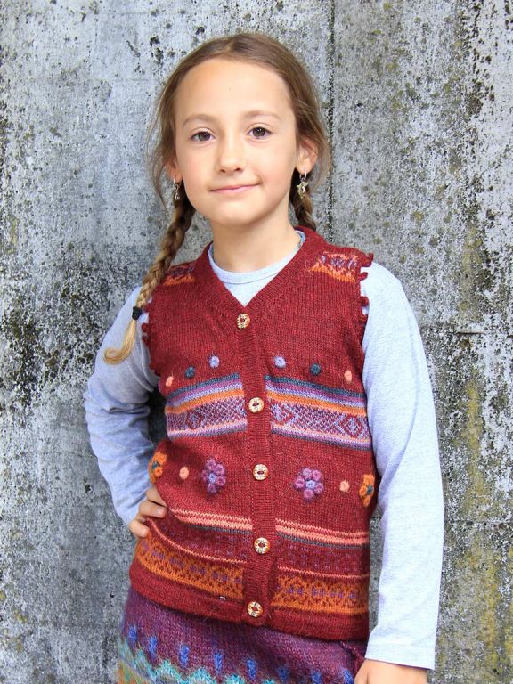 Gilet etnico Brigitte - Gilet lana per bambini - La Mamita
