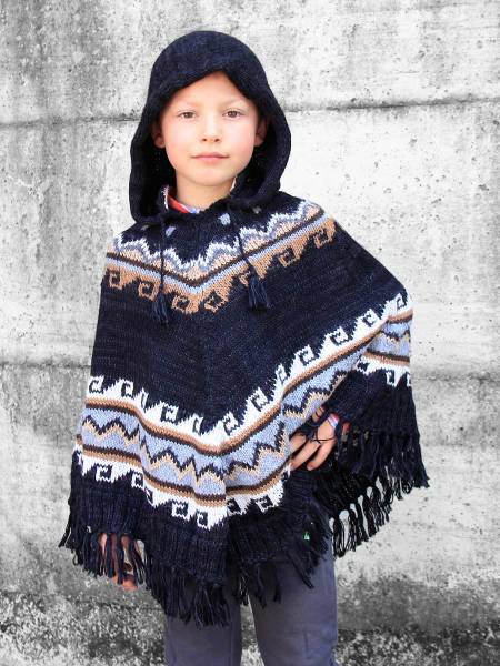 Abbigliamento Abbigliamento unisex bimbi Ponci Poncho per bambini con lama 