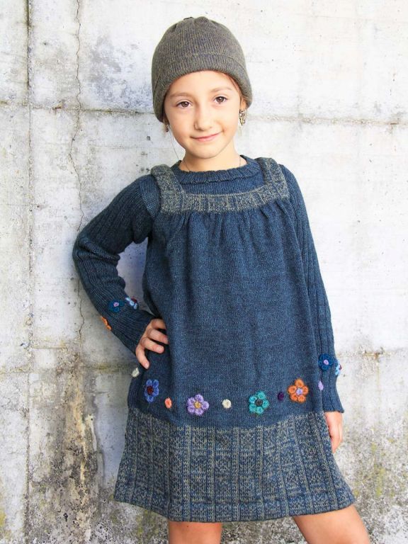 blue wool baby dress Esperanza 0+20.