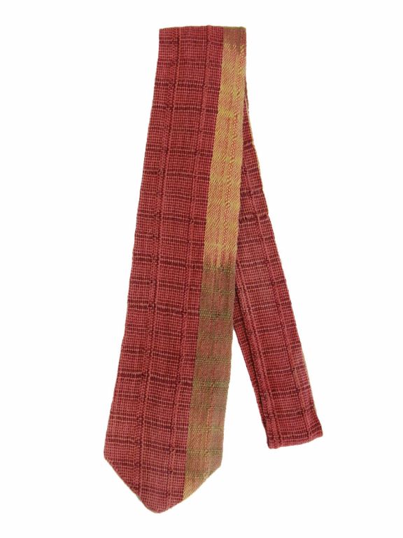 Cravatta In Lana Grey Pattern Blu E Rosso - Foto 3