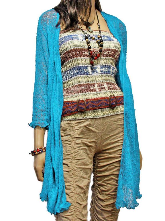 GRECERELLE Cardigan Lungo Donna Estivo Leggero - Elegante E Aperto - Bianco Taglia L