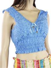 Crop top dentelle bleu Monia.