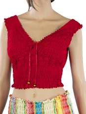 Red boho tops for women Monia.