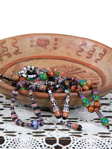 Yazilind Collana Etnica Retrò Tibetana | Argento Fatto A Mano Con Lega E Dettaglio Rosso | Ciondolo 2,3 Cm Lunghezza Catenina 45 Cm | Cod. 1966N0083