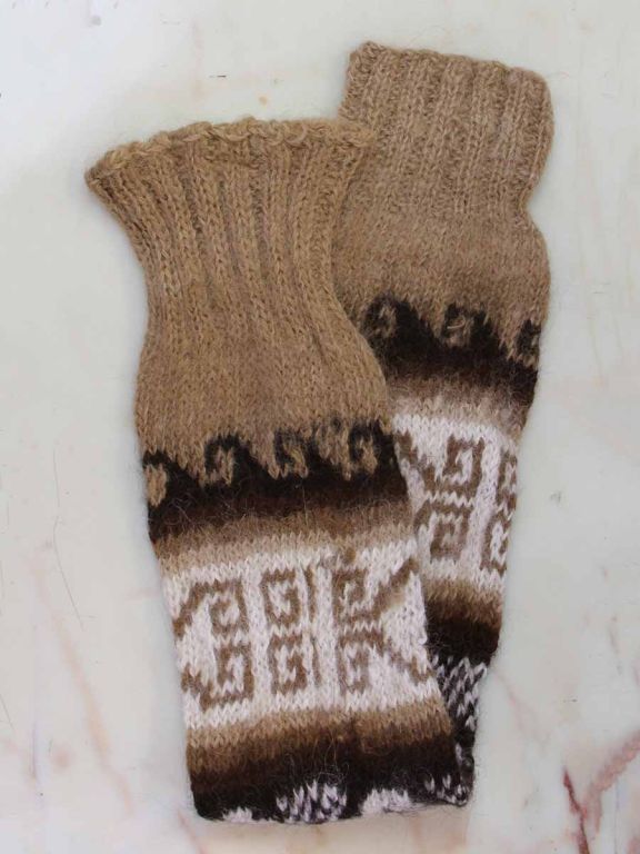 Scaldamuscoli lunghi senza dita lavorati a maglia con scaldamani a braccio invernale a strisce da donna In magazzino