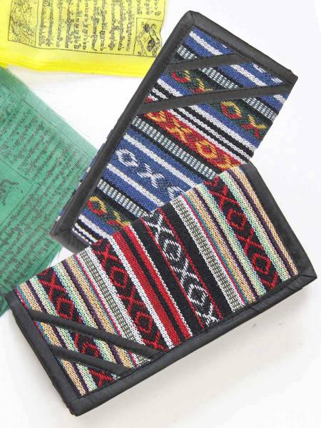 GURU SHOP Portafoglio Unisex 'Ethno' In Cotone – Piccolo E Colorato, Dimensioni 8x12 Cm – Marrone