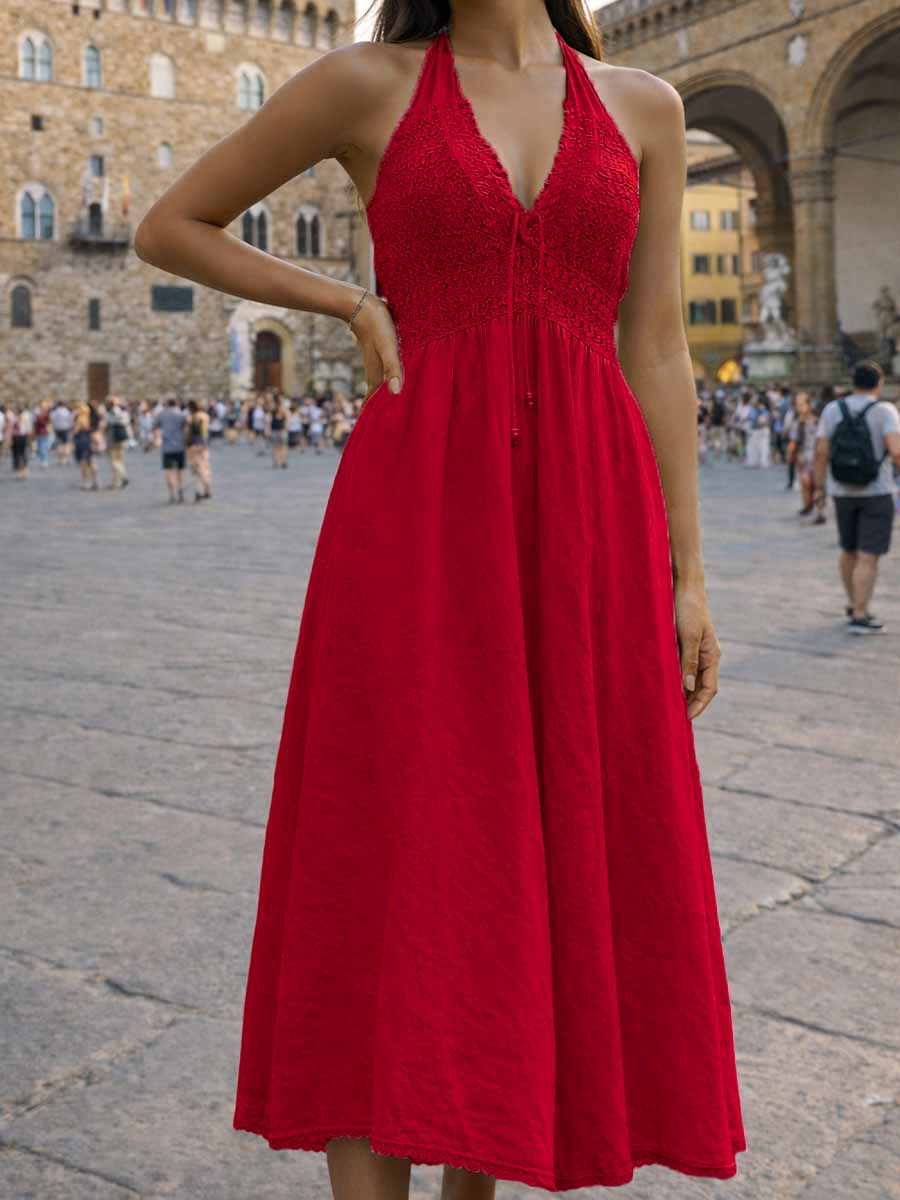 Abito lungo scollo americana Duna.