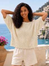 Maglia traforata donna a maniche corte Calypso